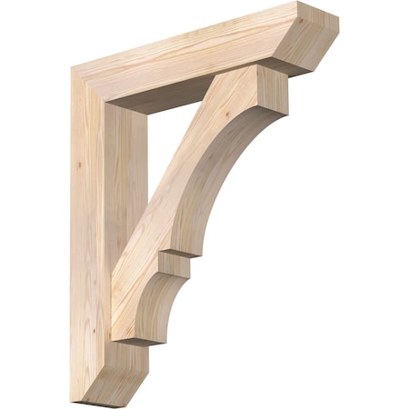Ekena Millwork Balboa Slat Smooth Bracket w/ Offset Brace, Douglas Fir, 7 1/2"W x 34"D x 40"H BKT0806X34X40BOA06SDF